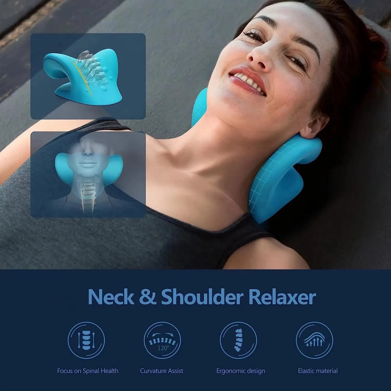 Random color Neck Stretcher Shoulder Cervical Chiropractic Traction Device Head Back Body Massager Massage Pillow