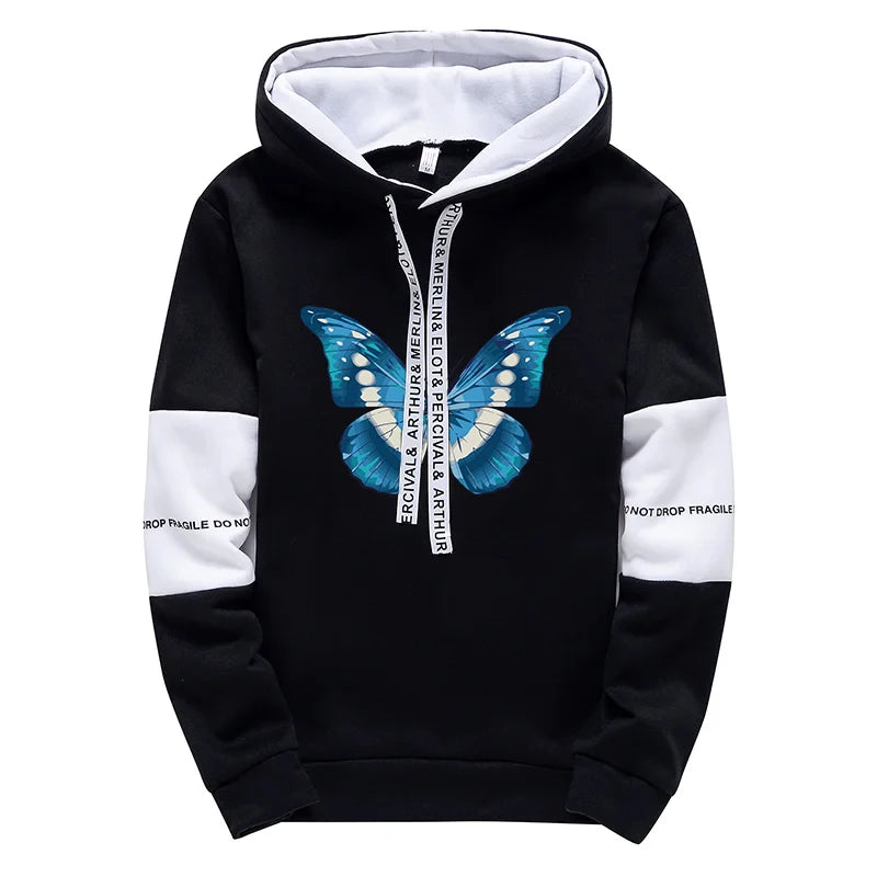 Mens Hoodies Fashion Print Casual Sweatshirt Sweatpants Daily Comfort Black White Men Clothing Hot Sales Office Home Tops Pants