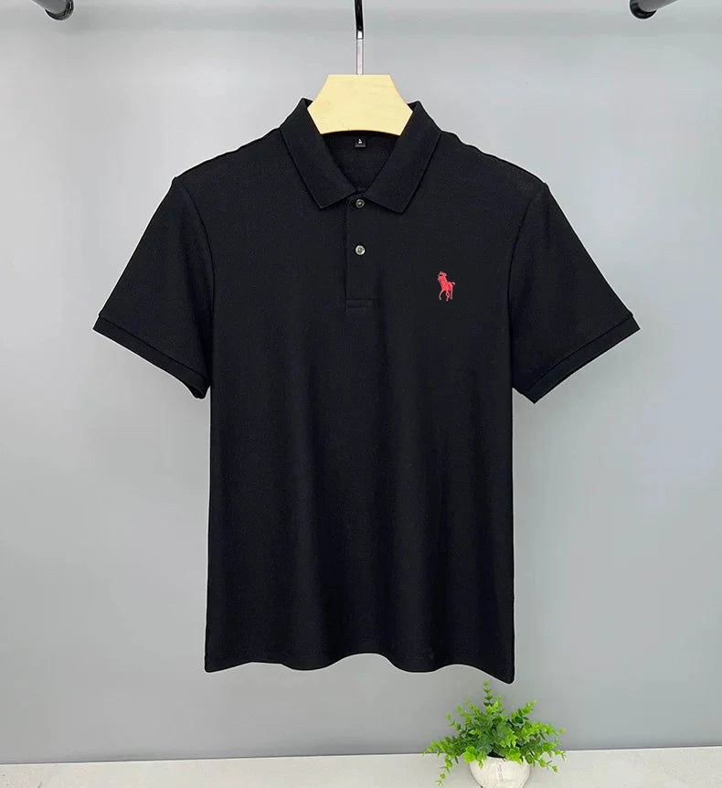 Luxury Brand Men Short Sleeve Polo Shirt Summer New Exquisite Horse Embroid Lapel T-shirt Business Leisure Men clothing Top