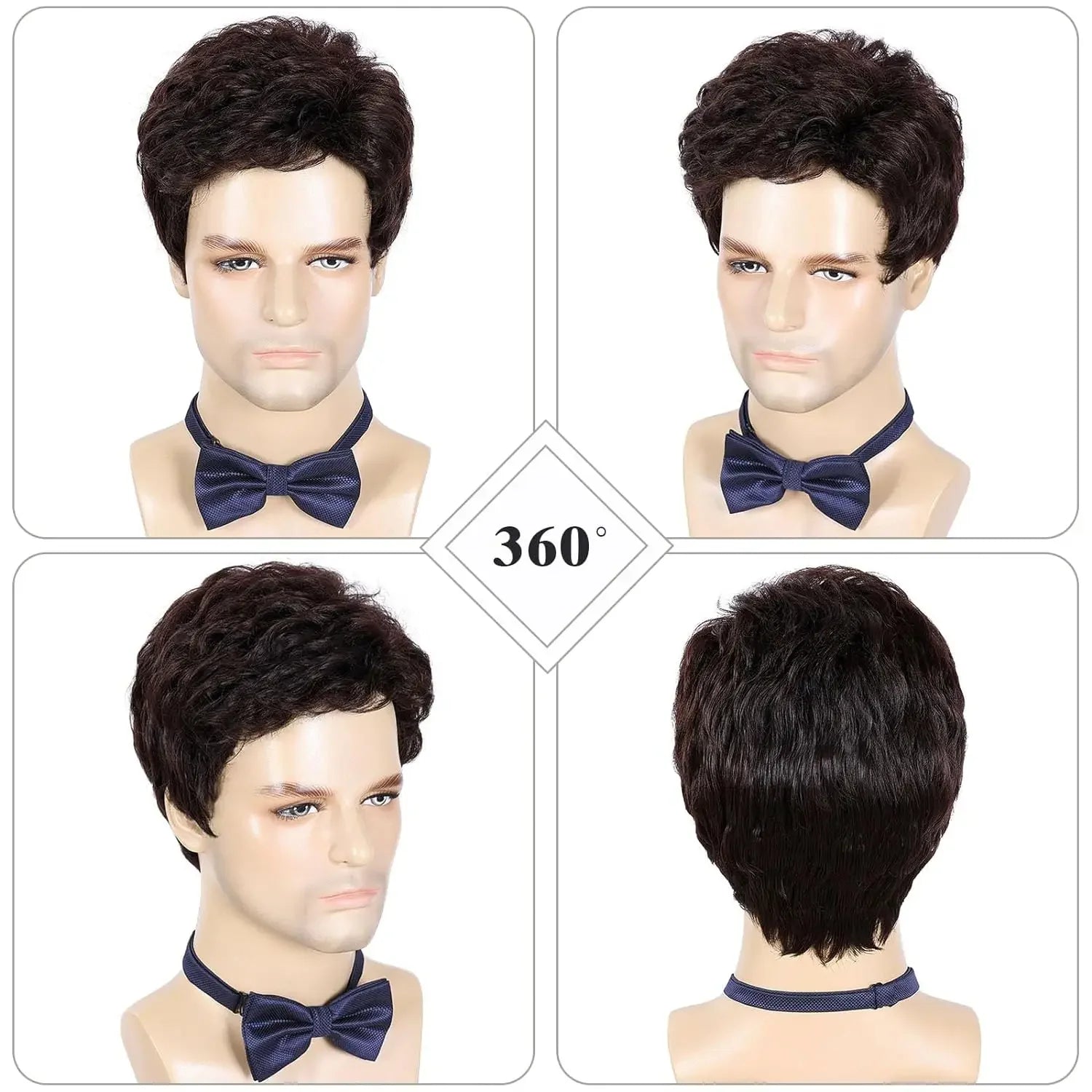 Peluca para hombre gris plateado
