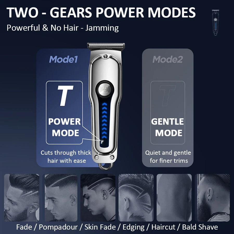 Hair Clipper Hair Cutting Machine USB Rechargeable Cordless T Blade Barber Hair Cut Grooming Home Use for Styling Beard Trimmer
