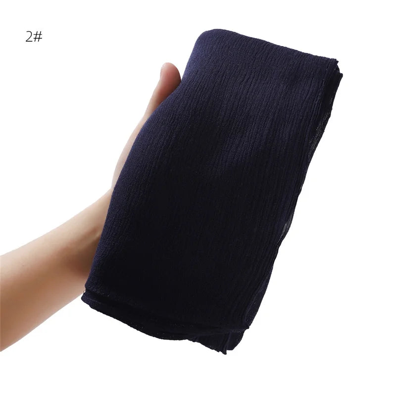 Pañuelo Hiyab de Algodón y Rayón de Color Liso para Mujer, Pañuelo Grande Musulmán, Chales, Diadema Musulmana para Mujer, Turbante Islámico, Pañuelo Bandana