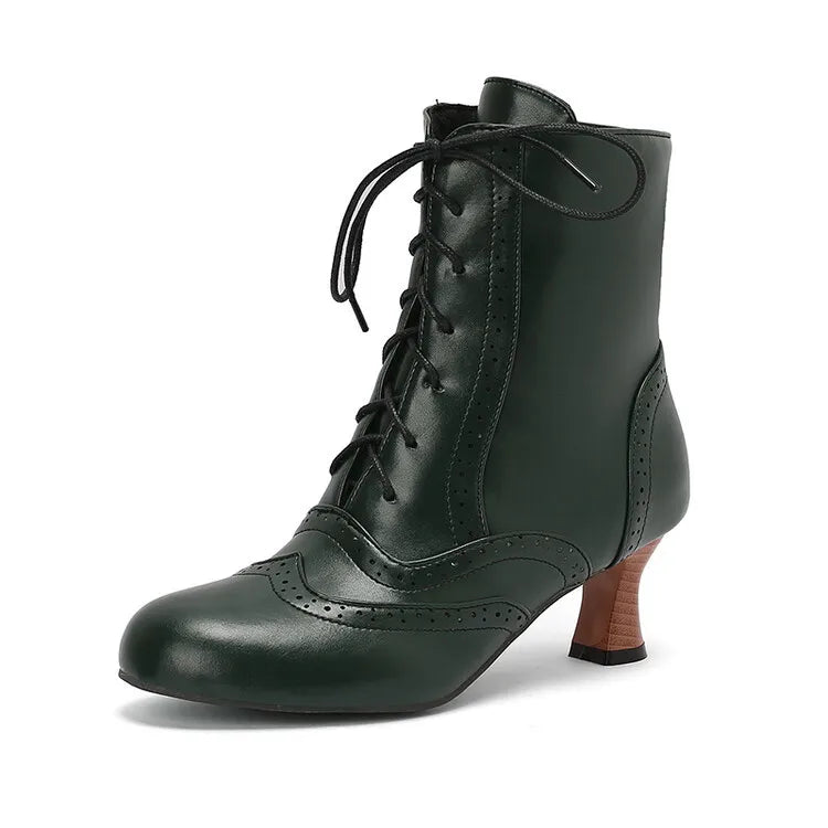 New Fashion Boots for Women High Quality Leather Women's Short Boots Daily Women High Heels Lightweight Womens Shoes Botas Mujer