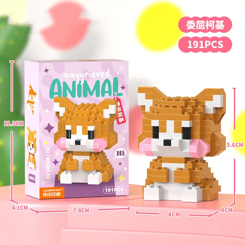Bloques de Construcción de Micro Partículas de Animales para Adultos Juguete para Niños de 6 a 12 Años Regalo de Cumpleaños para Niño Perro Gato Mini Ladrillos Juguetes para Niñas