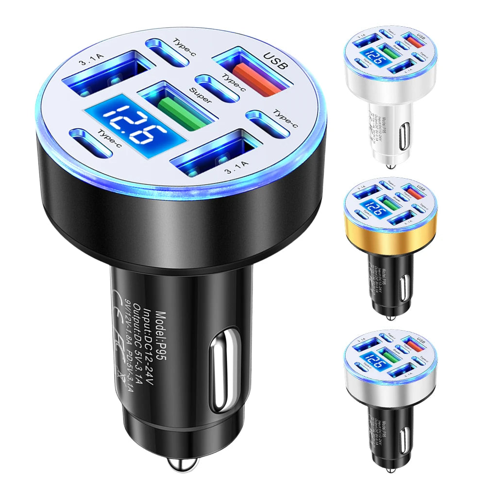 40W 8-Port Car Charger