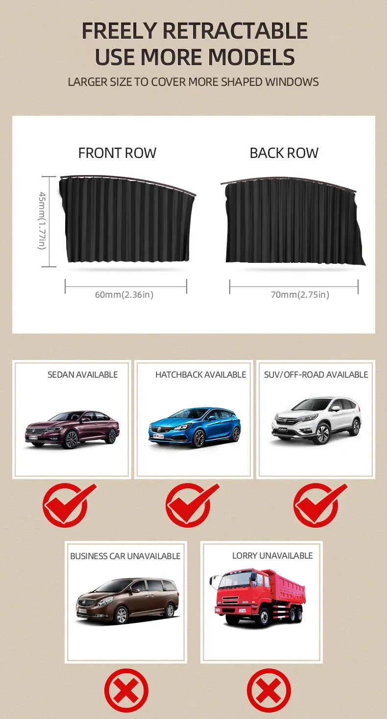 4PCS Car Magnetic Sunshade Window Curtain Side Window Sun Visor Summer Protection Window Cloth Automobile Interior Accessories