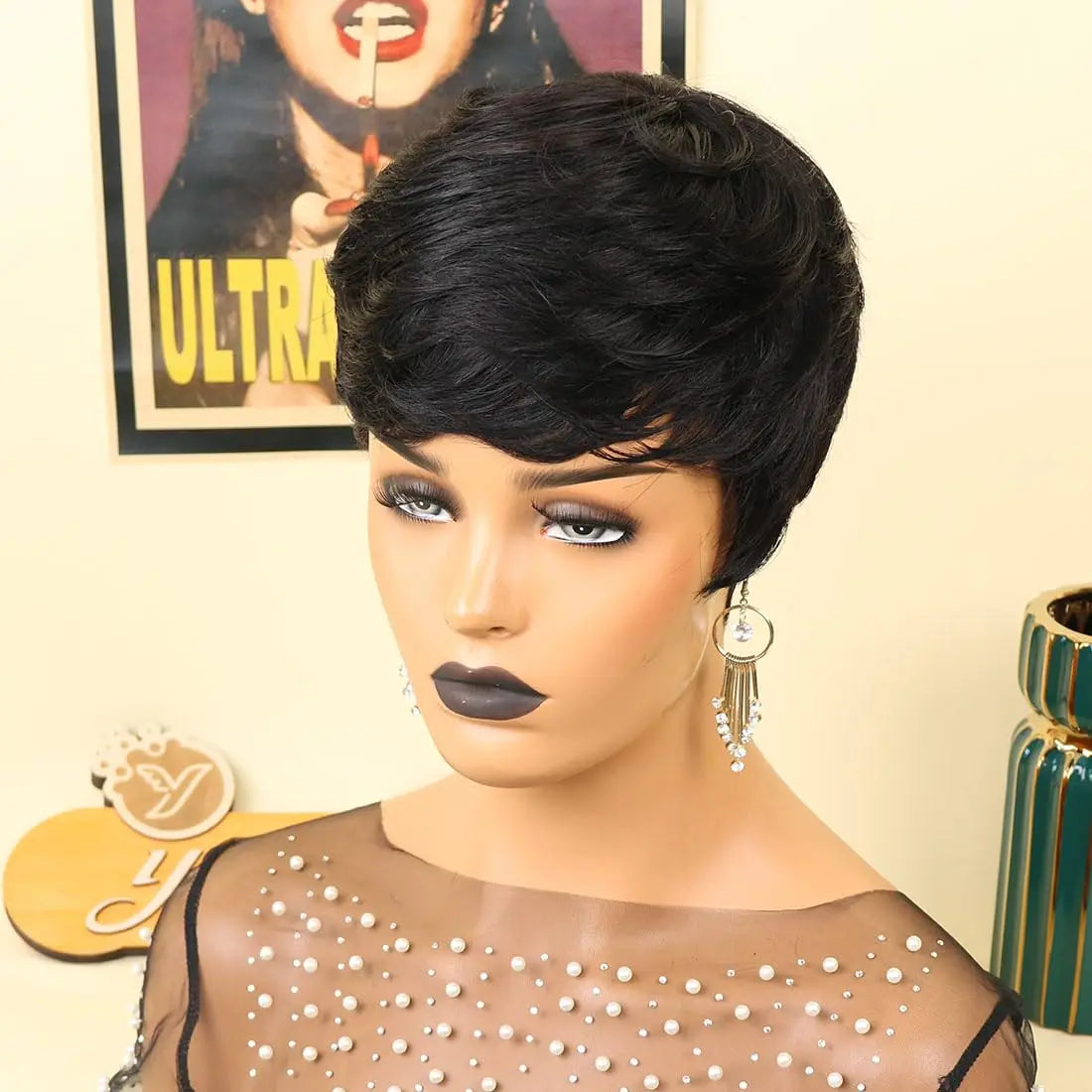 Pixie Cut Wig  for Black Women Summer Short Glueless  Synthetic Short Pixie Cut Wigs Boy