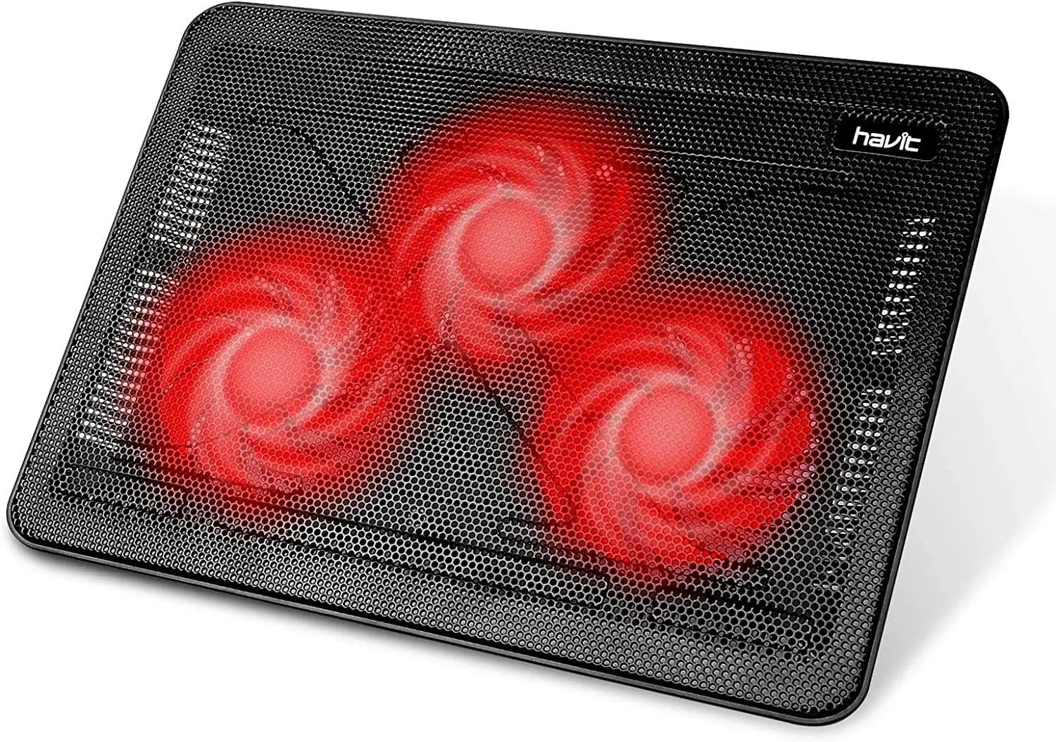 Base de refrigeración para portátil, HV-F2056, de 15.6"-17", enfriador para portátil con 3 ventiladores silenciosos para portátiles de 12-17 pulgadas, base estable y delgada para juegos