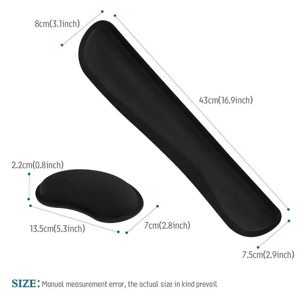 Wrist Rest Mouse & Keyboard Pad with Non-Slip Base Wrist Rest Pad Ergonomic Mousepad For Typist Office Gaming PC Laptop Computer