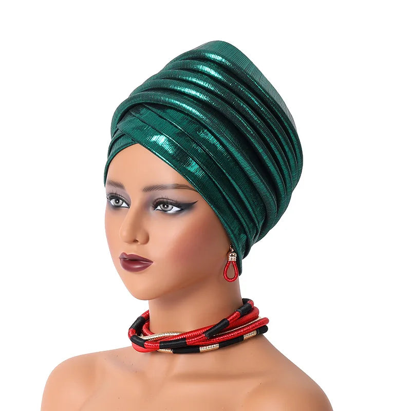 Pleated Auto Gele Headtie – Effortless African Elegance for Every Occasion