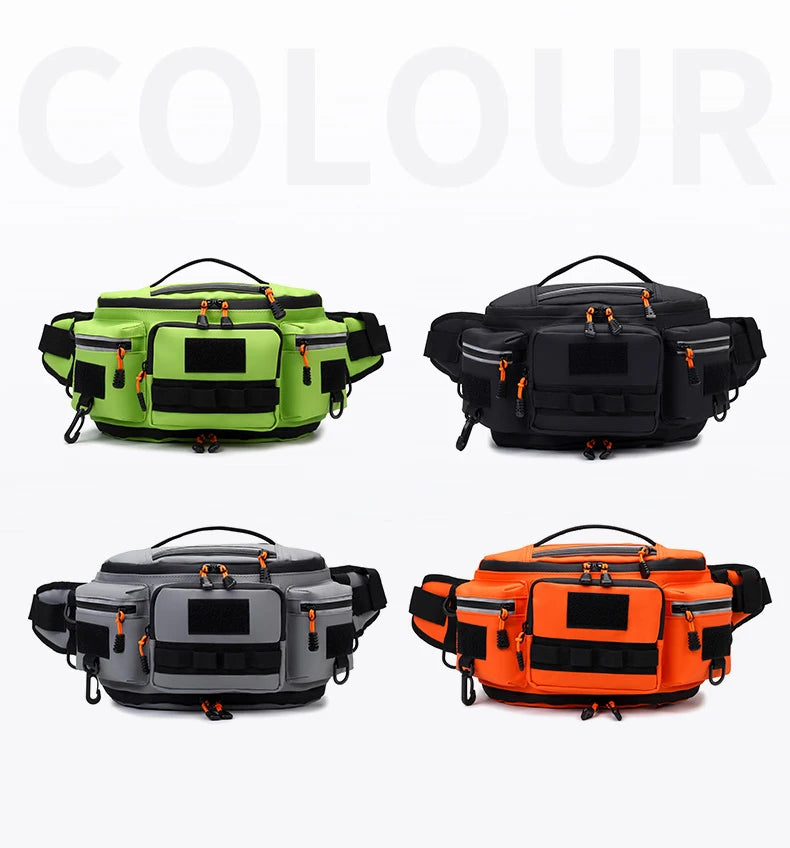 Fishing Lure Waist Bag Large Fish Box Accessories Outdoor Sports Tackle Gear Belt Bag Multi-pockets Crossbody Fishing Bag
