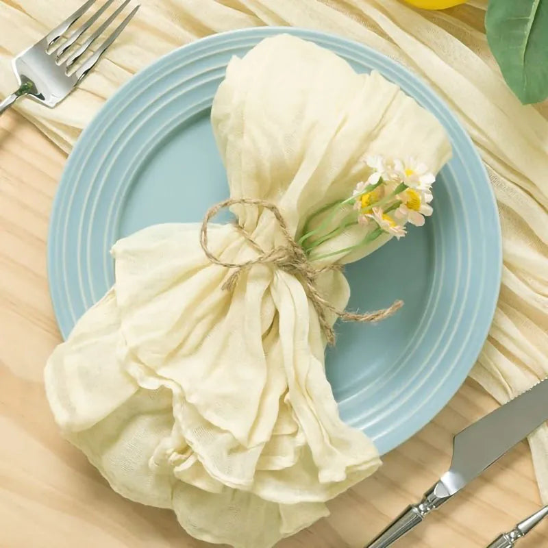 Servilletas arrugadas de 6 piezas Servilletas de algodón suave Servilletas decorativas de tela para bodas, fiestas, uso diario familiar