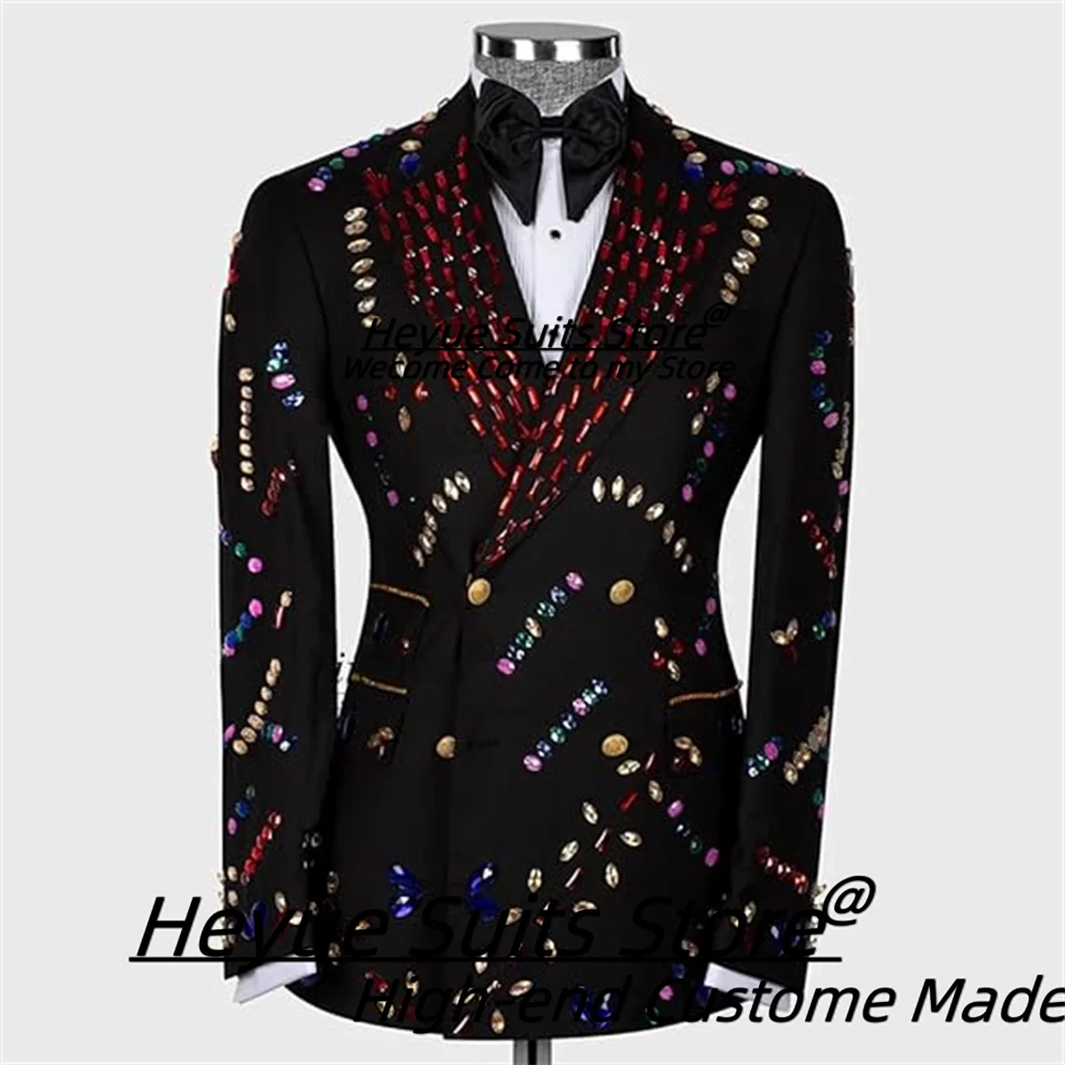 Elegant Customized Luxuly Prom Men Suits High-end Groom Wedding Tuxedos 2 Pieces Sets Party Male Blazers Business Costume Homme