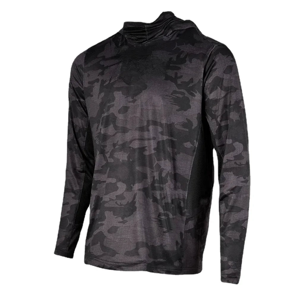Gear Fishing Shirt Summer Long Sleeve Shirt UPF50 Quick Dry Breathable Hooded Fishing Clothes Anti-UV Fishing Shirts