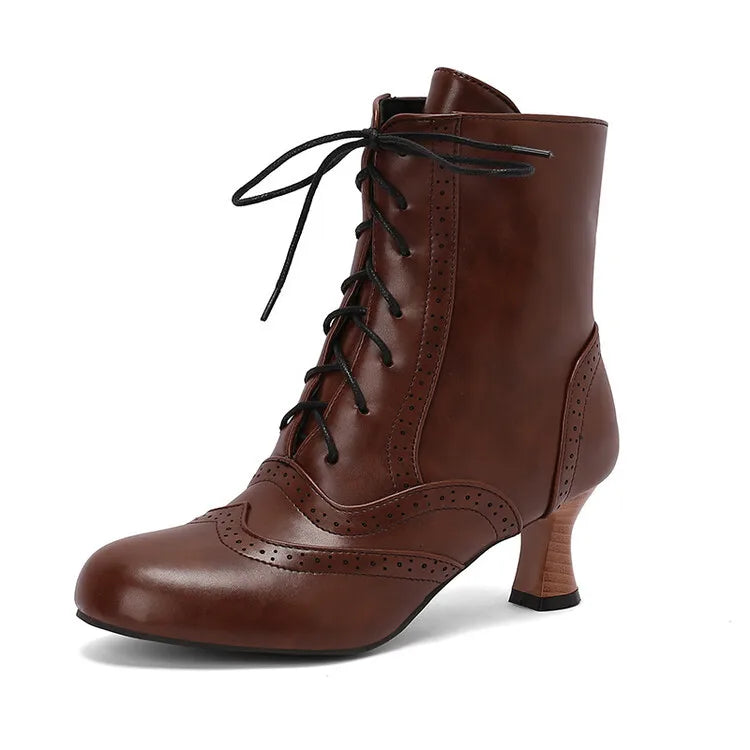 New Fashion Boots for Women High Quality Leather Women's Short Boots Daily Women High Heels Lightweight Womens Shoes Botas Mujer