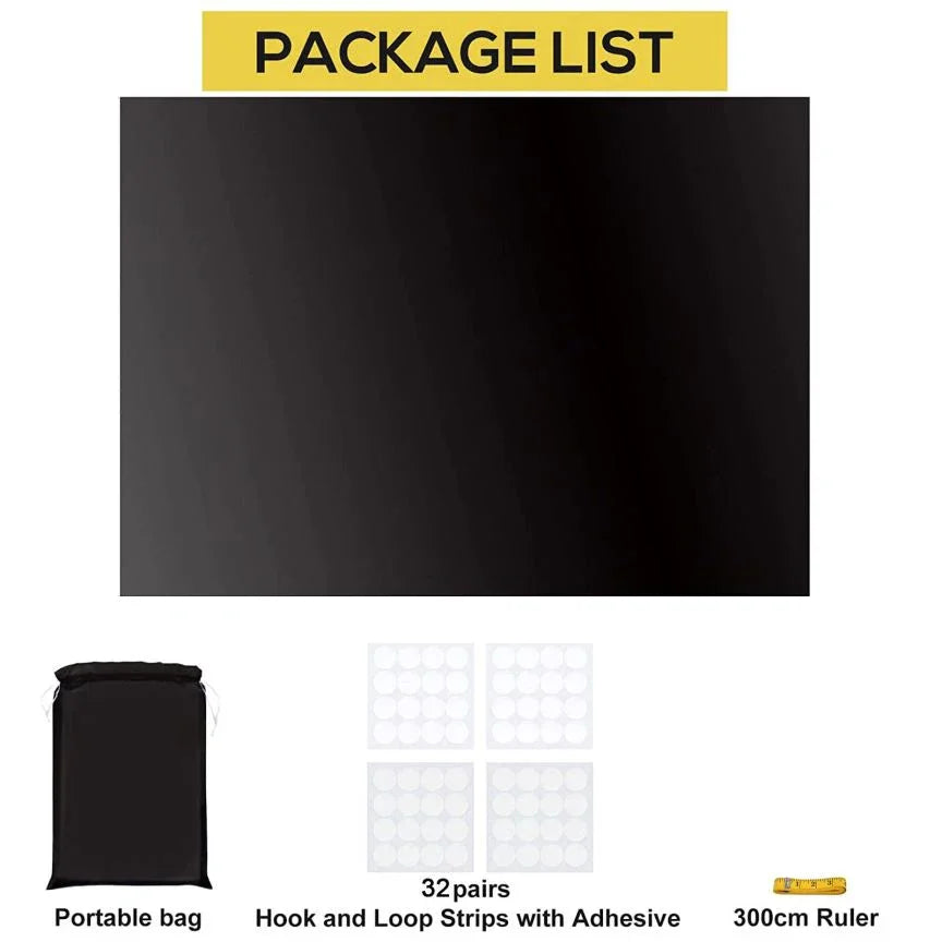 Cortina Opaca de Viaje Portátil DIY, Aislante Térmica para Ventana, Cortinas de Cocina Adhesivas sin Perforaciones, Tela Negra