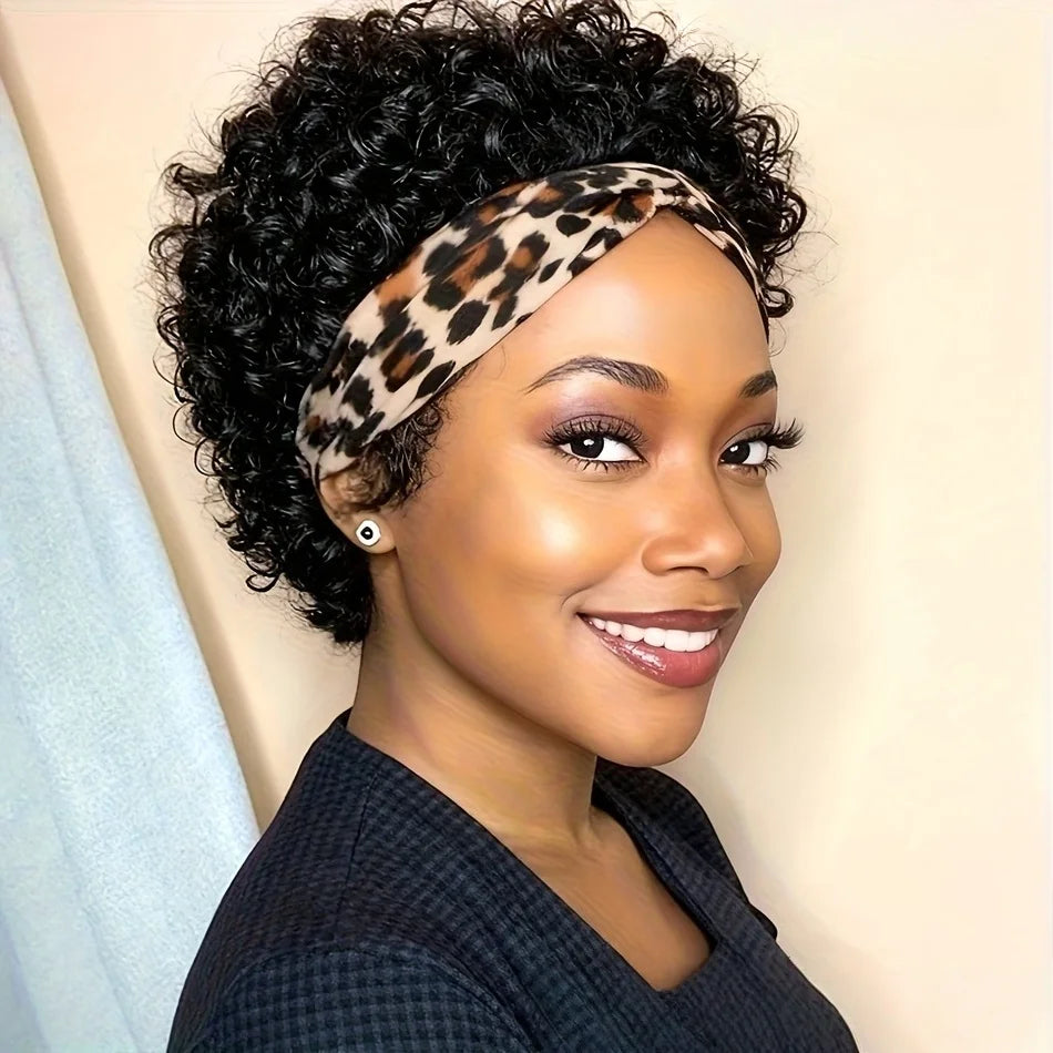 Afro Curly Headband Wig