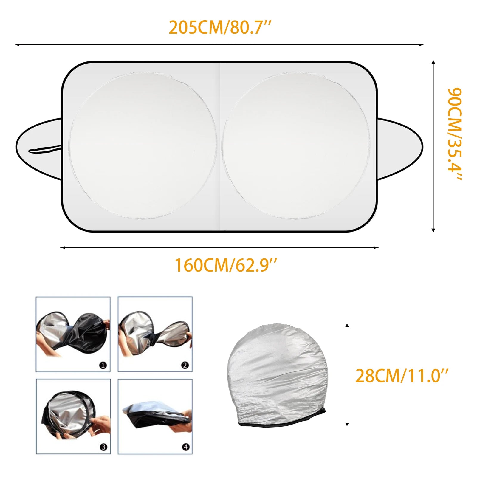 Pare-soleil pliable et réfléchissant pour pare-brise de voiture, protection contre les UV et les rayons UV, accessoires automobiles