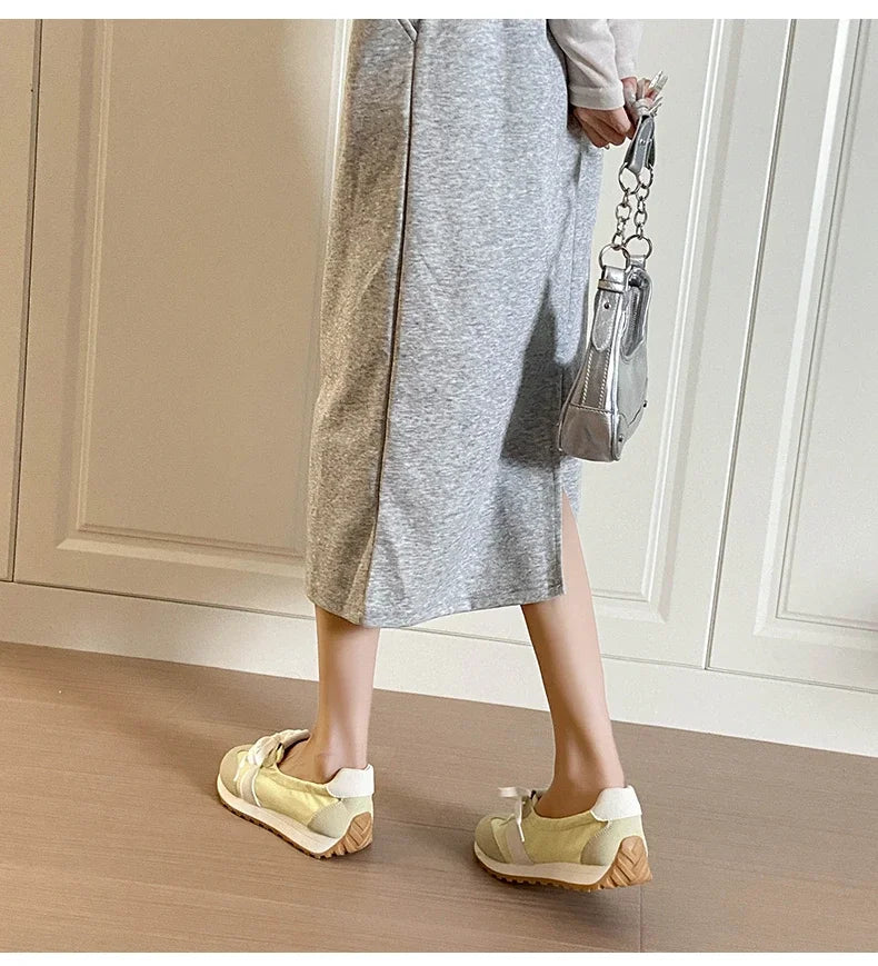 Spring and Summer Women's Casual Flat Shoes Shallow Mouth Canvas Shoes New Women's Lace-up Sports Shoes Comfortable