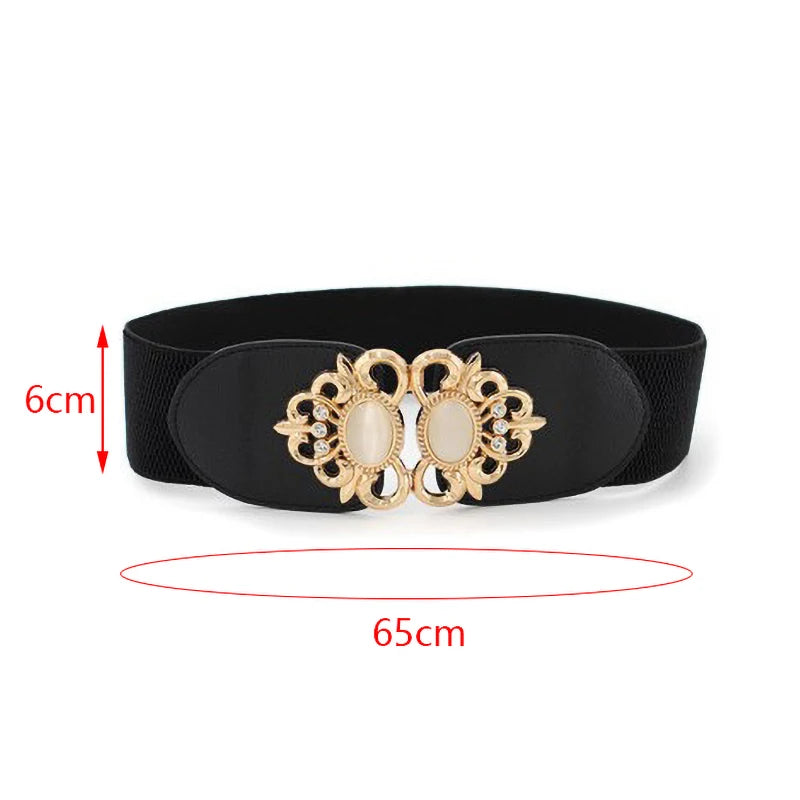 Ceinture en cuir PU métallisé pour femme
