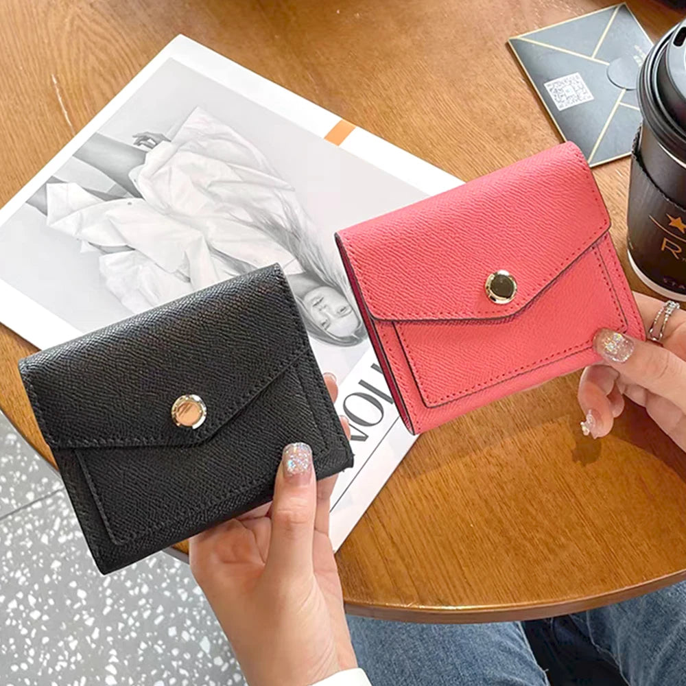 Cartera corta de lujo de diseñador para mujer, de cuero genuino, monedero de marca de moda con iniciales personalizadas, tarjetero de piel de vaca para señora