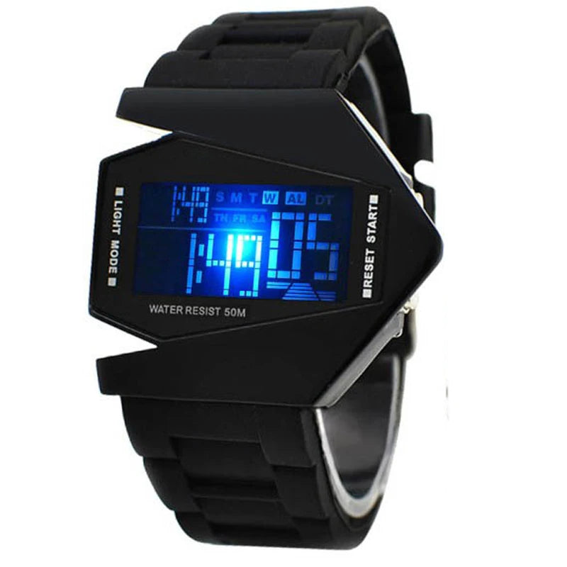 LED Aircraft Bomber Digital Watch