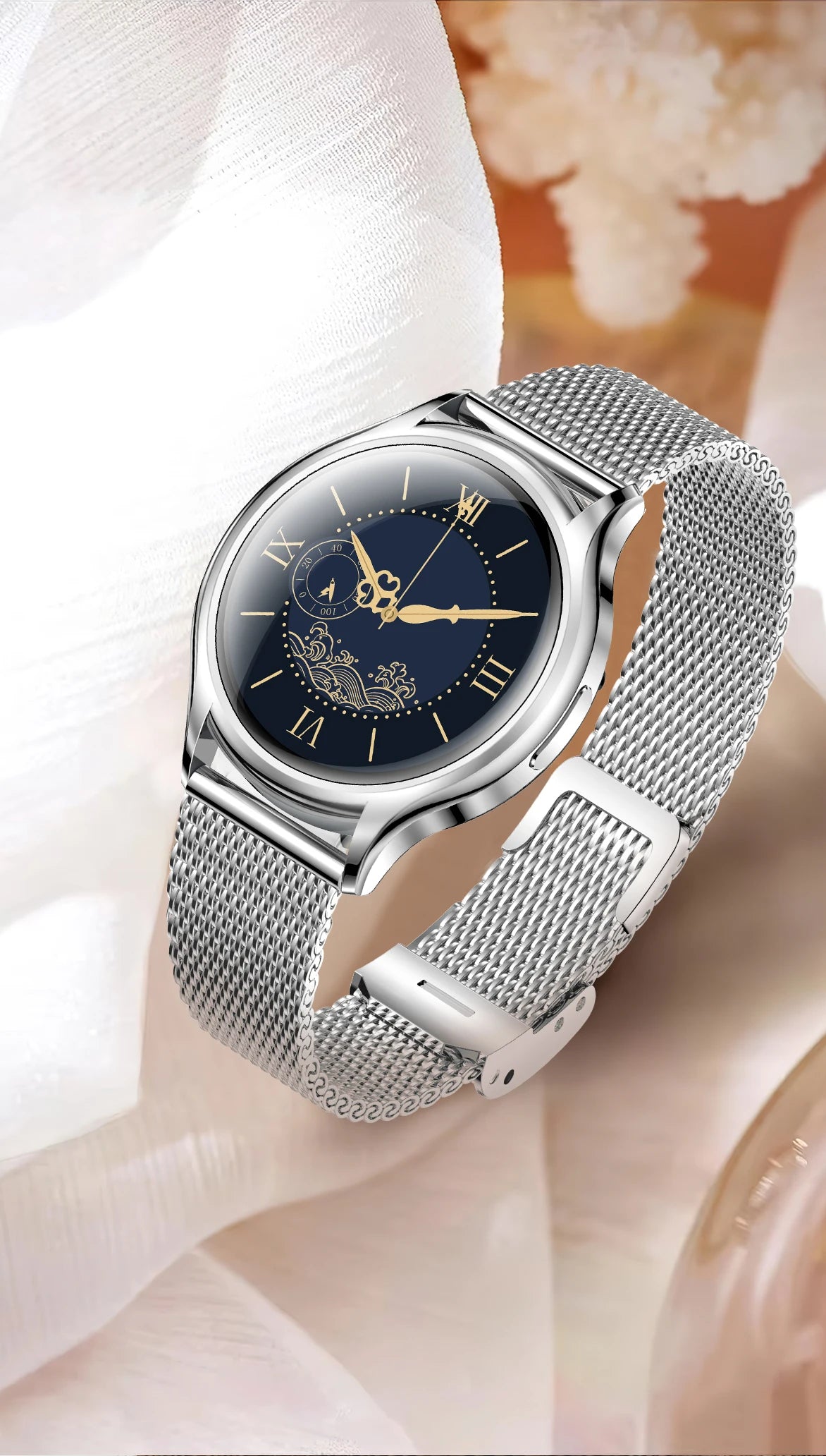Smart Watch For Women 1.27 Inch HD Screen Health Monitor AI Voice Assistant Bluetooth Call Music Control Custom Dials Smartwatch