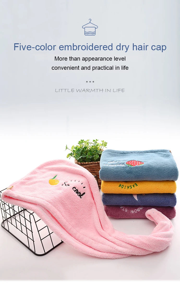 Dry Hair Cap Bath Cap with Water Absorption Fast Dry Hair Towel Being Soft without Falling Hair Super Strong Water Absorption