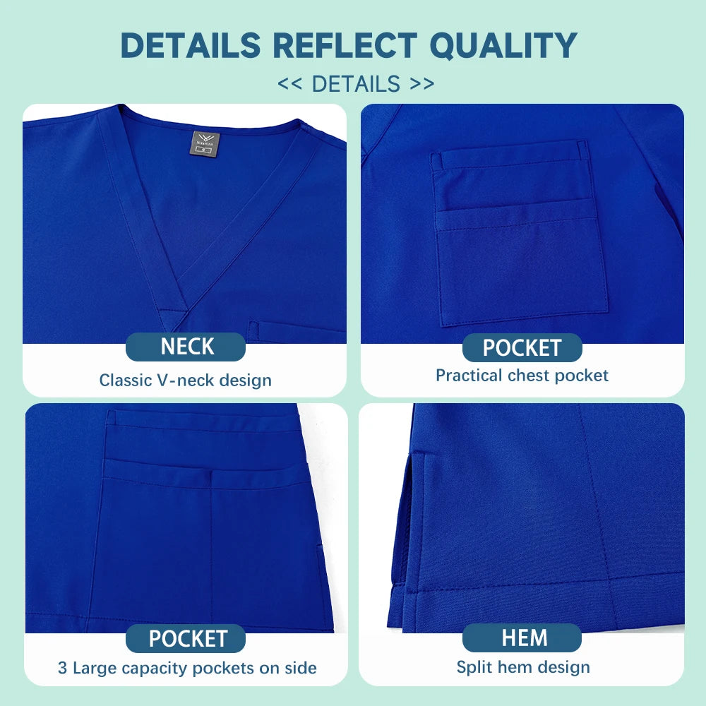 Conjunto unisex de uniforme médico – Cómodo, profesional y perfecto para el trabajo en el sector sanitario