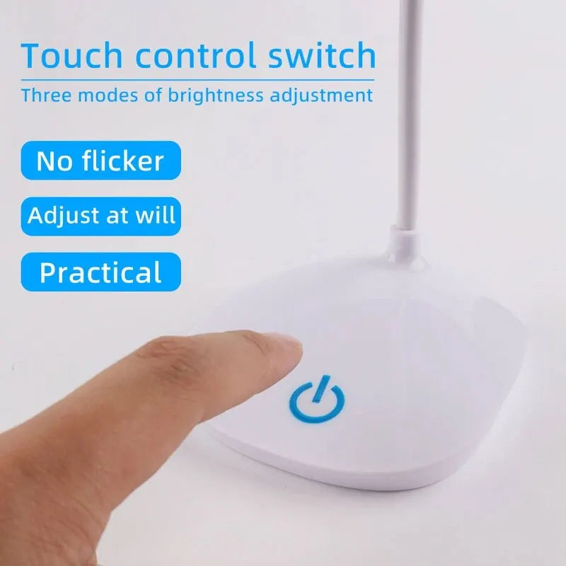 Lámpara de escritorio LED, recargable por USB, iluminación con protección ocular, luz nocturna para habitaciones, lámpara de lectura para estudiantes para mesita de noche de dormitorio