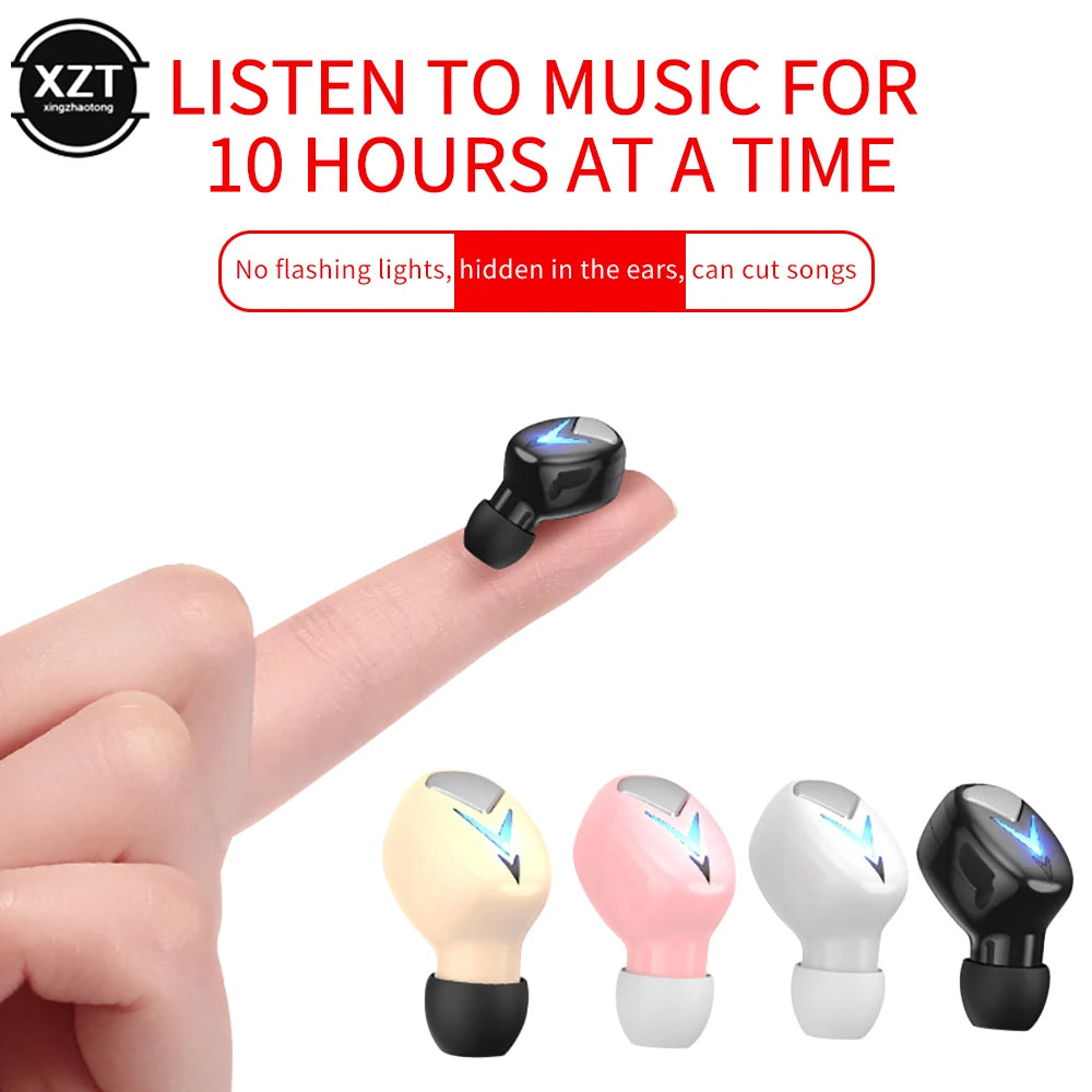 New Mini Invisible Bluetooth 5.0 Headphone TWS Wireless Sports Earphone Handsfree Single Headset Microphone For Smartphone