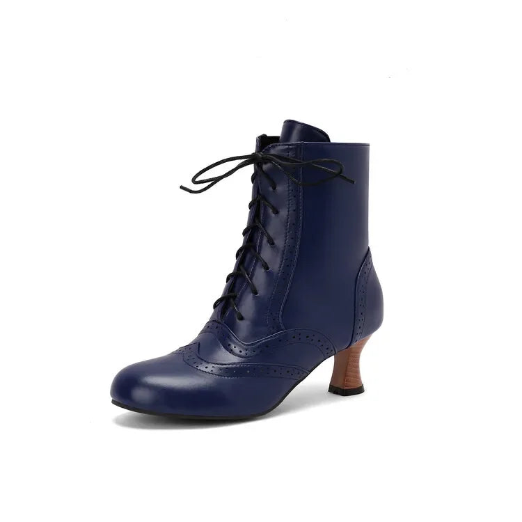New Fashion Boots for Women High Quality Leather Women's Short Boots Daily Women High Heels Lightweight Womens Shoes Botas Mujer
