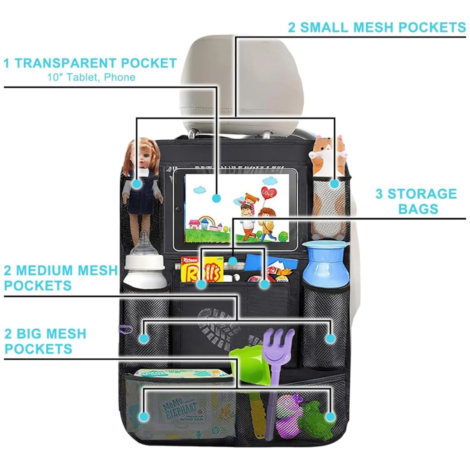Organizador Universal para el Respaldo del Asiento del Coche
