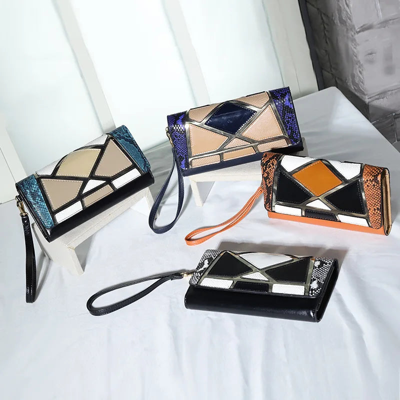 Luxury Design Women's Wallet Large Capacity Credit Card Holder PU Leather Elegant Ladies Long Purse