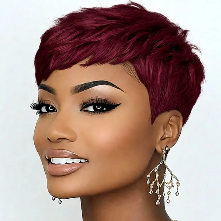 Burgundy Pixie Wig