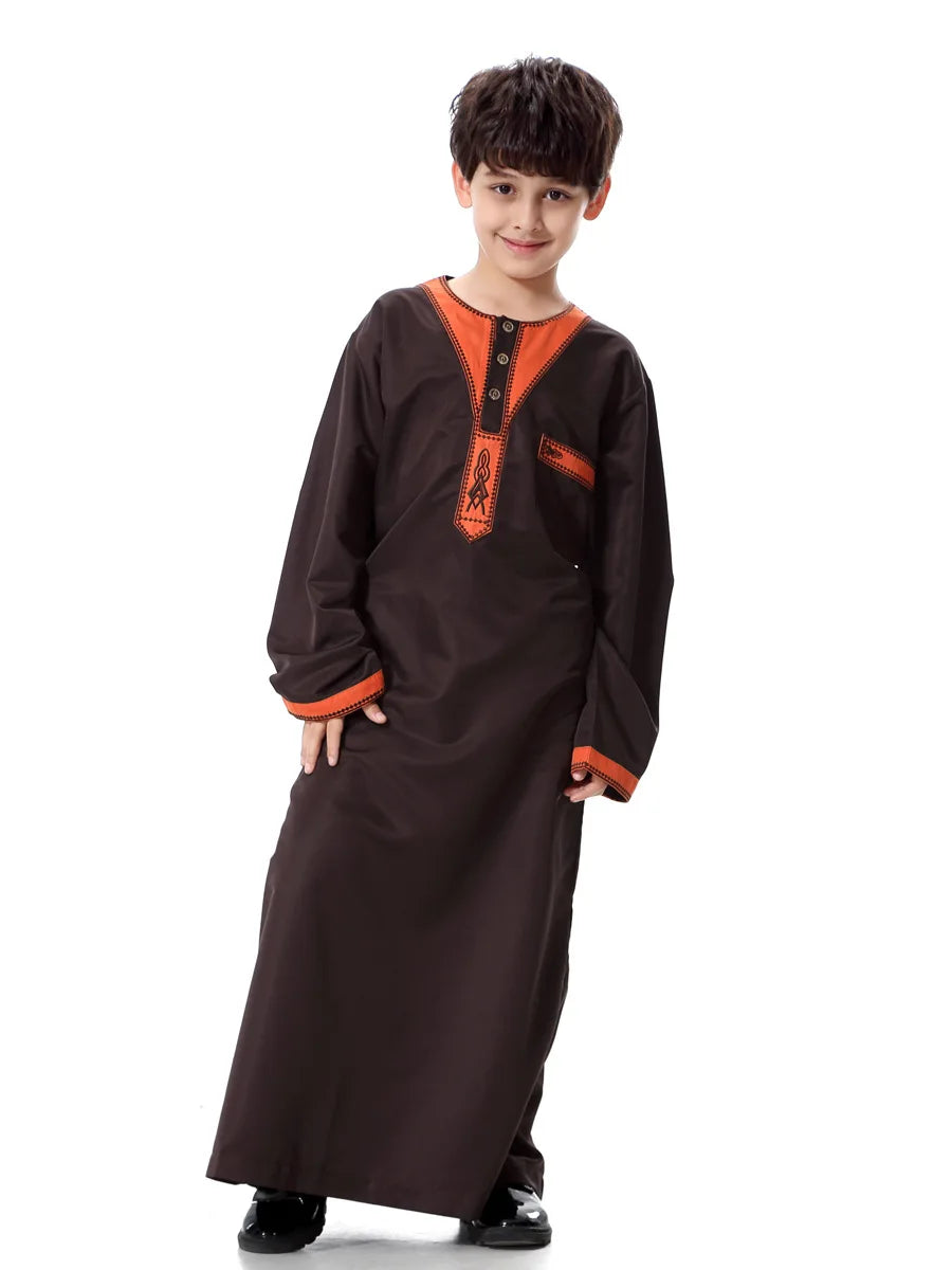 2025 Fashion Muslim Teenager Clothing Islam Men Summer Winter Eid Ramadan Prayer High Quality Elengance Party Boy's Robe Caftan