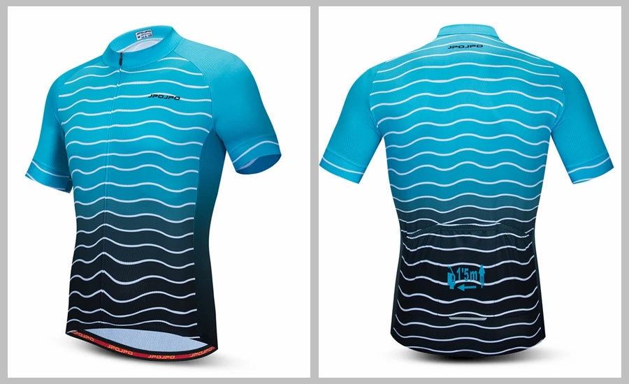 Maillot de Ciclismo para Hombre, Bicicleta de Montaña, Carretera, MTB, Camiseta de Verano, Ropa de Ciclismo de Carreras, Uniforme, Chaquetas, Blanco y Rojo