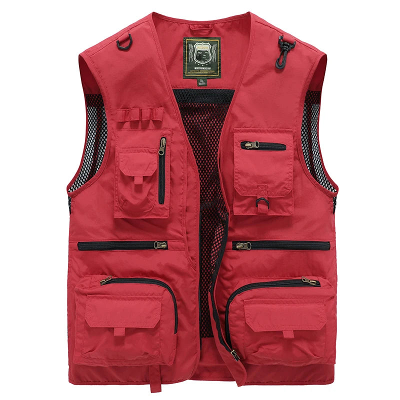 Outdoor Leisure Vest Men's New Multi-Pocket Breathable Outdoor Sports Coat High-Quality Design Leisure Vest Men Work Vest