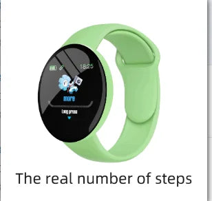D18 Smart Watch – Heart Rate Monitor, Round Digital Fitness Watch for Men & Women (Band Included, Compare with D20/Y68)