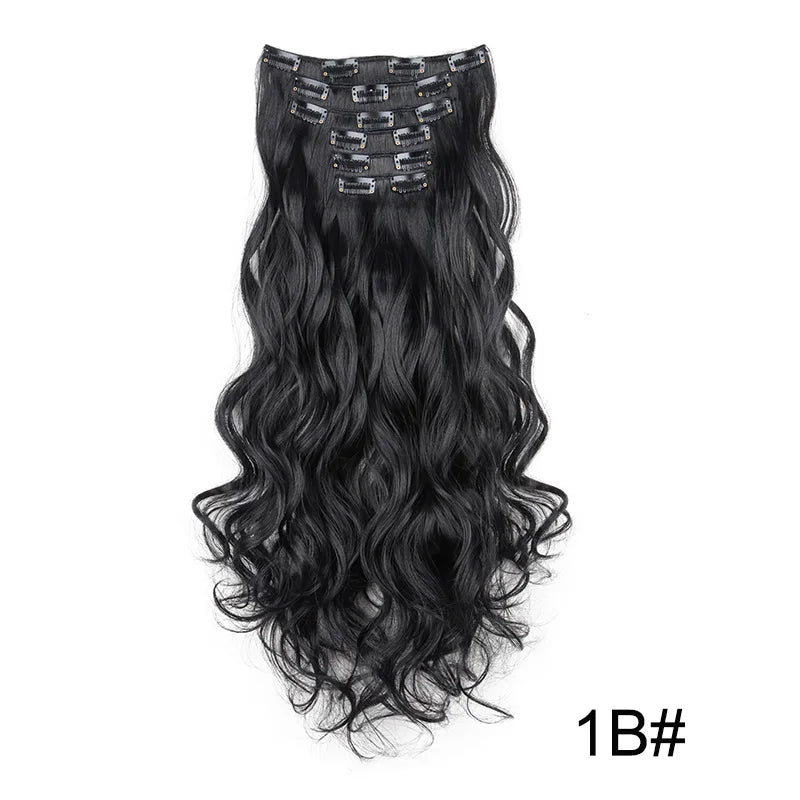 24" Long Curly Clip-In Hair Extensions – Soft, Ombre & Heat-Resistant
