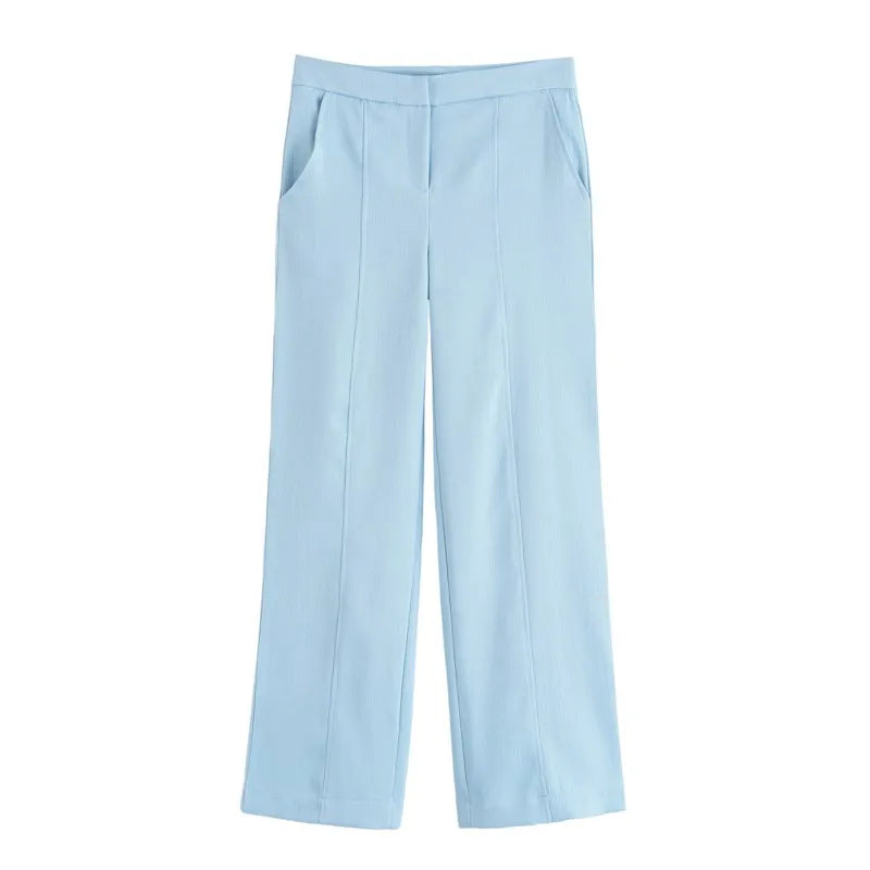 HipSeam High Waisted Pants Sets Women Summer Short Sleeve Double Breasted Blazer Pocket Trousers Women Outfit