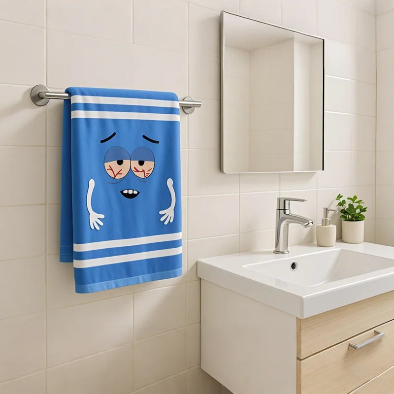 Cute cartoonTowelie Hand Towel Quick-Dry Polyester Woven Dish Cloth Super Soft Fantasy Themed Oblong Towel for Kitchen Bathroom