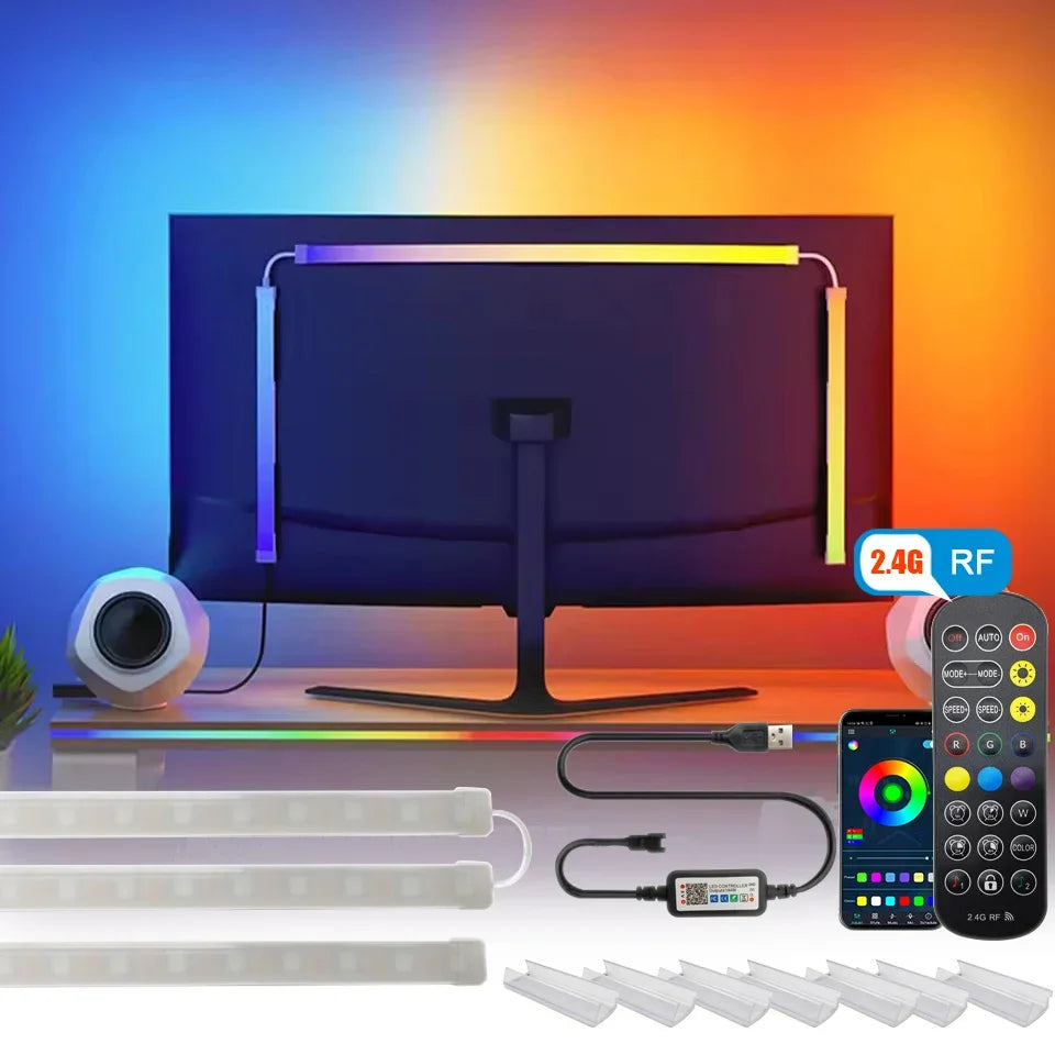 Gaming Lights Music Sync Strip Smart Ambient Lighting PC Display Backlight Strip Smart Control RGBIC DIY Party Screen Light Game