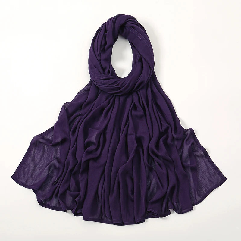 Hijabs musulmanes para mujer, pañuelos finos lisos, chales para mujer musulmana, pañuelo suave de viscosa y rayón, turbante islámico, diadema de 200x85cm
