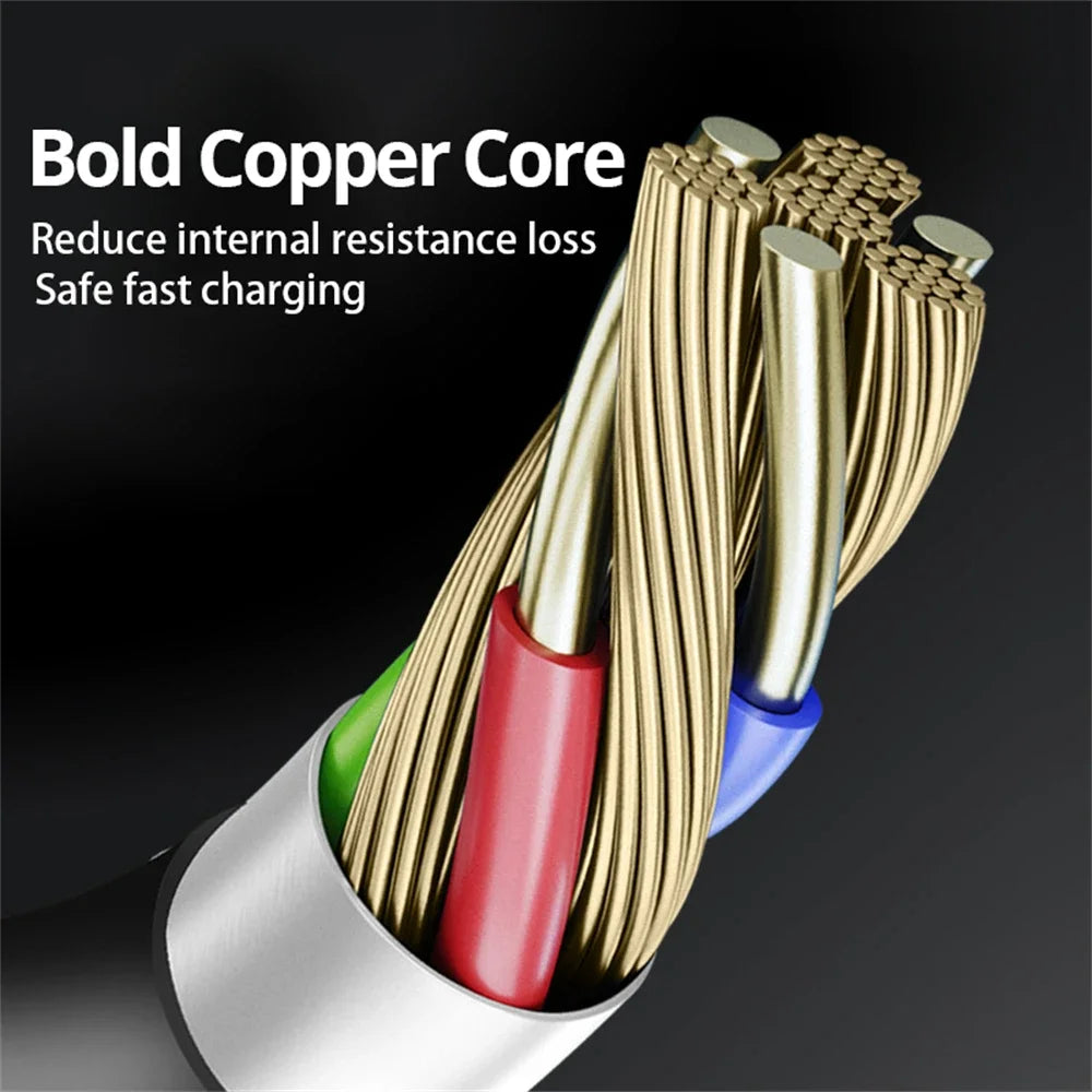66W Spring Stretch Fast Charging Cable USB A to Lighting For iPhone 14 13 12 11 Pro Max X XS 8 7 iPad 9 Data Cable Accessories