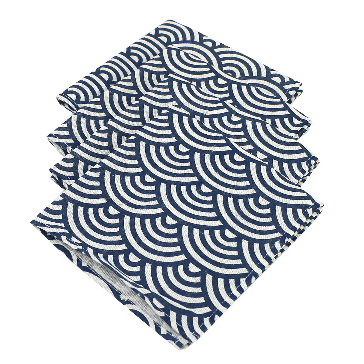 Juego de 4 servilletas de tela estilo japonés de 40x40 cm, mezcla de poliéster y algodón, para cocina, comedor, bodas, restaurantes