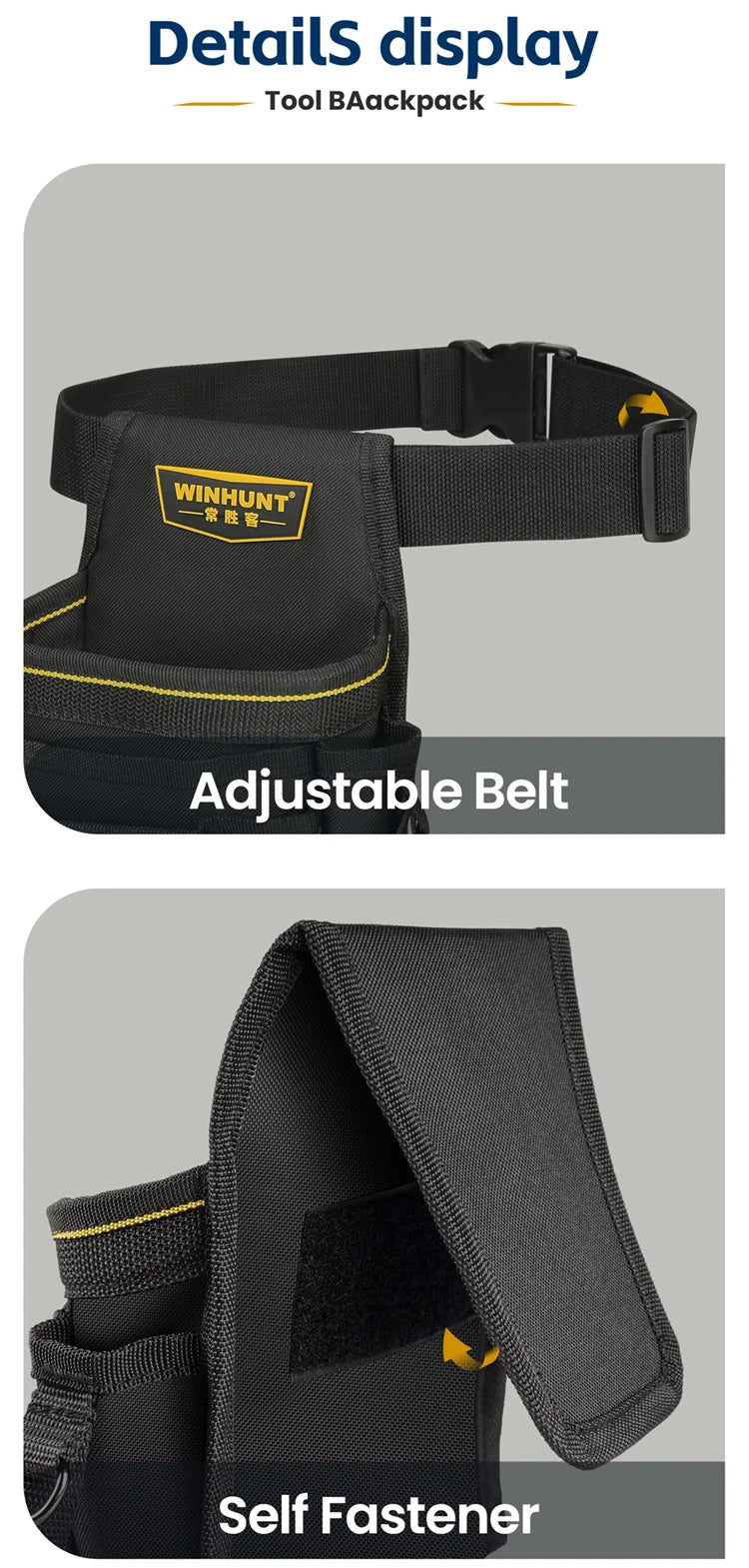 Electrician Tool Waist Bag - Durable, Portable, Multifunctional, Made of Textile Materials, No Assembly Required, Battery-Free f