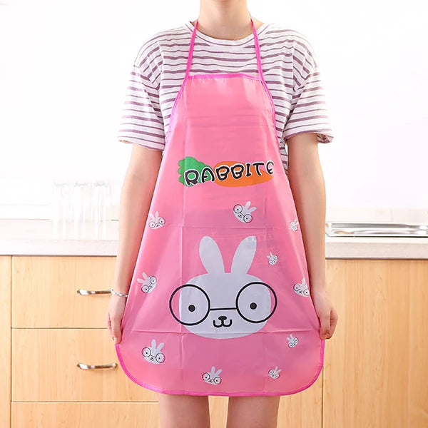 Women Cartoon Fruits Waterproof PVC Apron Kitchen Restaurant Cooking Bib Aprons