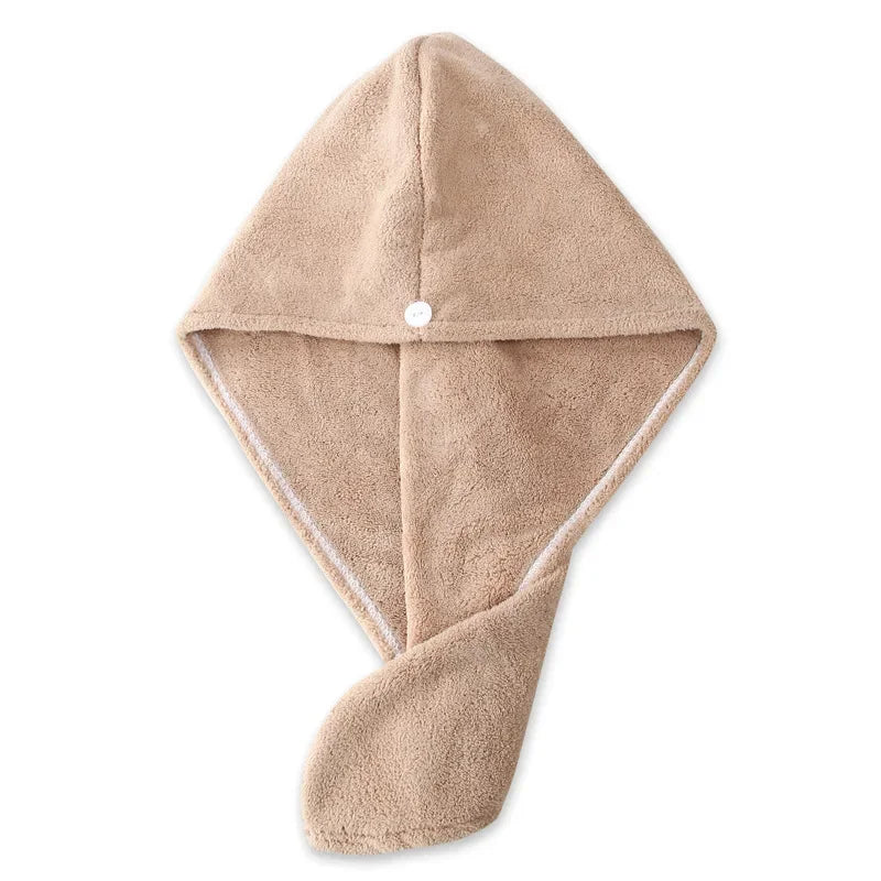 Girl's Hair Drying Hat Quick-dry Hair Towel Cap Hat Bath Hat Microfiber Solid Towel Cap Super Absorption Turban Hair Dry Cap