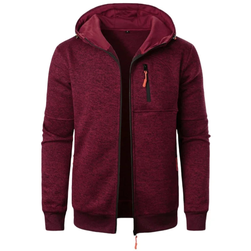 Sudadera con capucha de manga larga para hombre, diseño de cremallera, sudadera con capucha, ropa deportiva, chaqueta casual ajustada